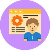 Competition analysis Flat Circle Icon Style vector