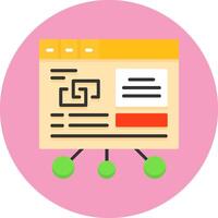 Content writer Flat Circle Icon Style vector