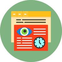Users Flat Circle Icon Style vector