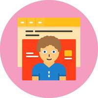 Unique visitors Flat Circle Icon Style vector