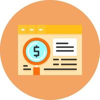 Paid search Flat Circle Icon Style vector