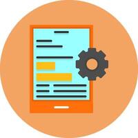 Mobile optimization Flat Circle Icon Style vector