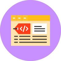 Meta tags Flat Circle Icon Style vector