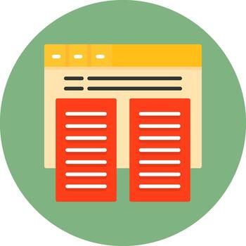 Duplicate content Flat Circle Icon Style vector