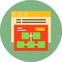 Sitemap Flat Circle Icon Style vector