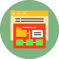 XML sitemap Flat Circle Icon Style vector