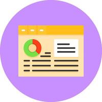 Web analytics Flat Circle Icon Style vector
