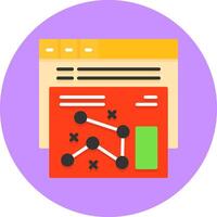 SEO strategy Flat Circle Icon Style vector