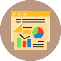 Data analysis Flat Circle Icon Style vector