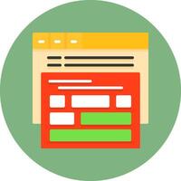 Ad copy Flat Circle Icon Style vector