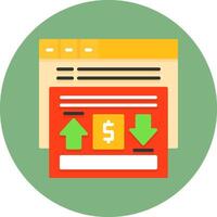 Cost per click Flat Circle Icon Style vector