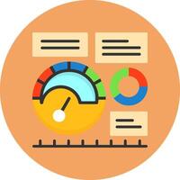 KPI Flat Circle Icon Style vector