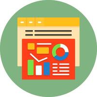 Metrics Flat Circle Icon Style vector