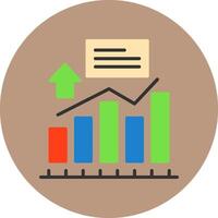 Bar chart Flat Circle Icon Style vector