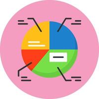Pie chart Flat Circle Icon Style vector