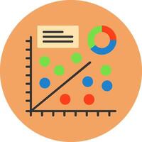 Scatter plot Flat Circle Icon Style vector