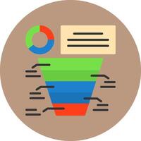 Funnel chart Flat Circle Icon Style vector
