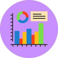 Histogram Flat Circle Icon Style vector