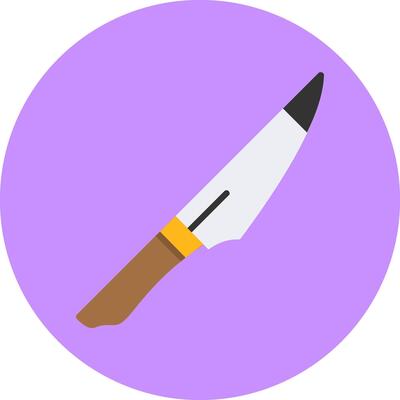 Boning knife Flat Circle Style Icon