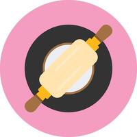 Rolling pin Flat Circle Style Icon vector
