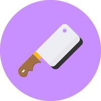 Butcher Knife Flat Circle Style Icon vector