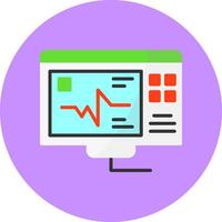 Ecg reading Flat Circle Style Icon vector