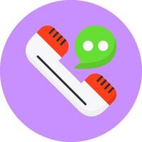 Help line Flat Circle Style Icon vector