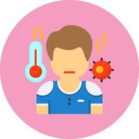 Sick boy Flat Circle Style Icon vector