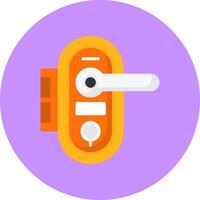Door handle Flat Circle Style Icon vector