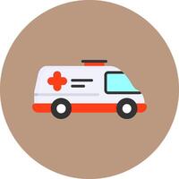 Ambulance Flat Circle Style Icon vector