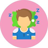 Sleeping Flat Circle Style Icon vector