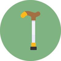 Walking stick Flat Circle Style Icon vector