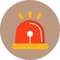 Siren Flat Circle Style Icon vector
