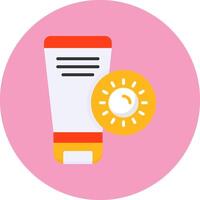 Sun block Flat Circle Style Icon vector