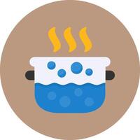 Water Boiling Flat Circle Style Icon vector