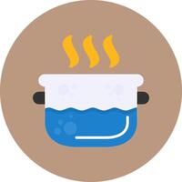 Steaming Flat Circle Style Icon vector