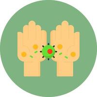 Dirty hands Flat Circle Style Icon vector