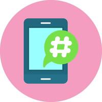 Hashtag Flat Style Icon vector