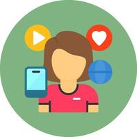Female Flat Style Icon vector