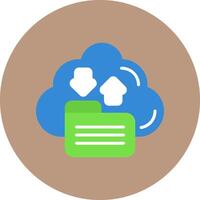 Cloud storage Flat Style Icon vector