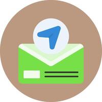 Send Flat Circle Icon Style vector