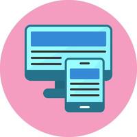 Responsive design Flat Circle Style Icon vector