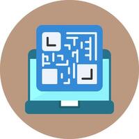 Qr code Flat Style Icon vector