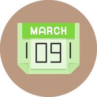 9 March Icon for Creative Projects vector