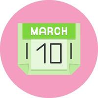 10 March Icon for Creative Projects vector
