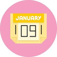 9 January Icon for Creative Projects vector