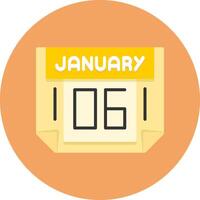 6 January Icon for Creative Projects vector