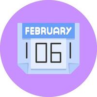 6 February Icon for Creative Projects vector