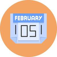 5 February Icon for Creative Projects vector