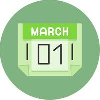 1 March Icon for Creative Projects vector